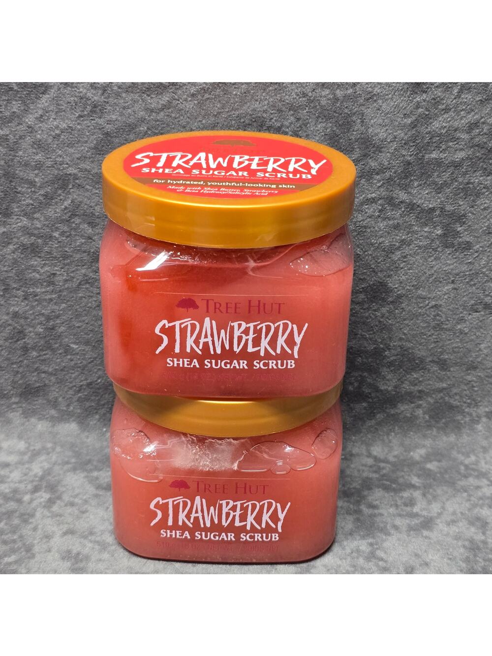 TREE HUT Strawberry Shea Sugar Scrub 18 oz | Exfoliating Body Care Set of 2